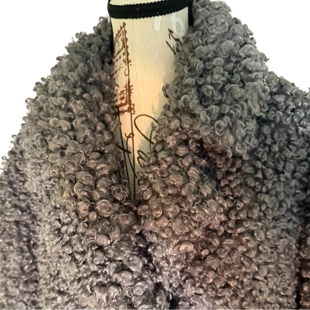 EUC $750 Tibi Grey Faux Curly Lamb Coat - Picture 6 of 16